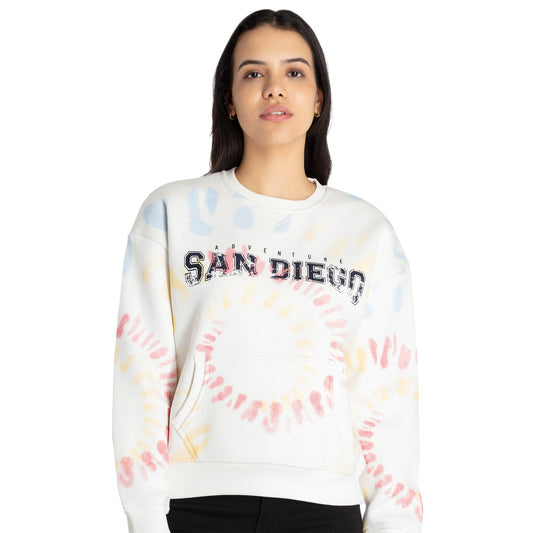 Status Quo Womens All Over Printed Sweatshirt White