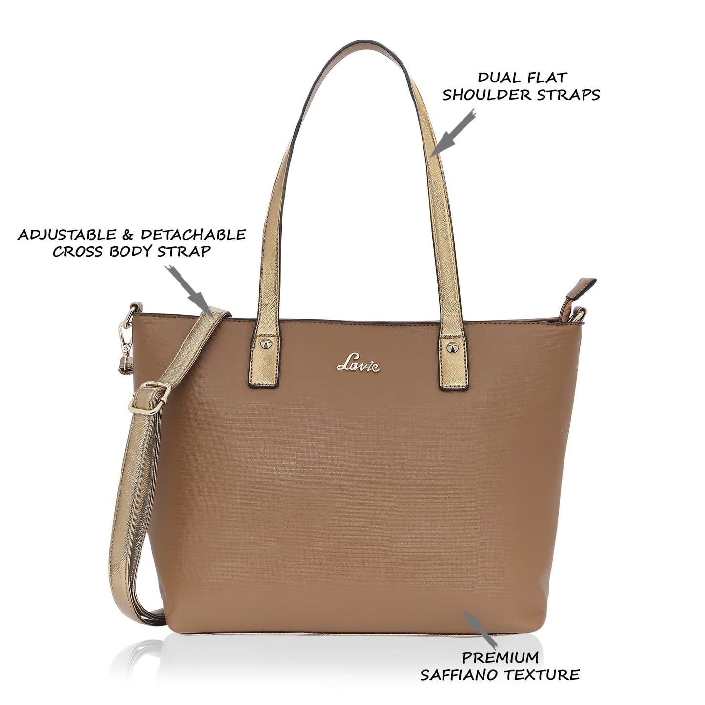 Lavie Women's Adelajda Medium Tote Bag Tan Ladies Purse Handbag