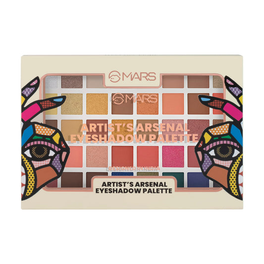 MARS Artist's Arsenal Eyeshadow Palette | Vibrant Colors with Rich Pigmentation | Blendable & Long Lasting (40g) (01-Multicolor)