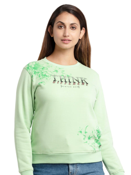 Women's Printed Round Neck Sweatshirt