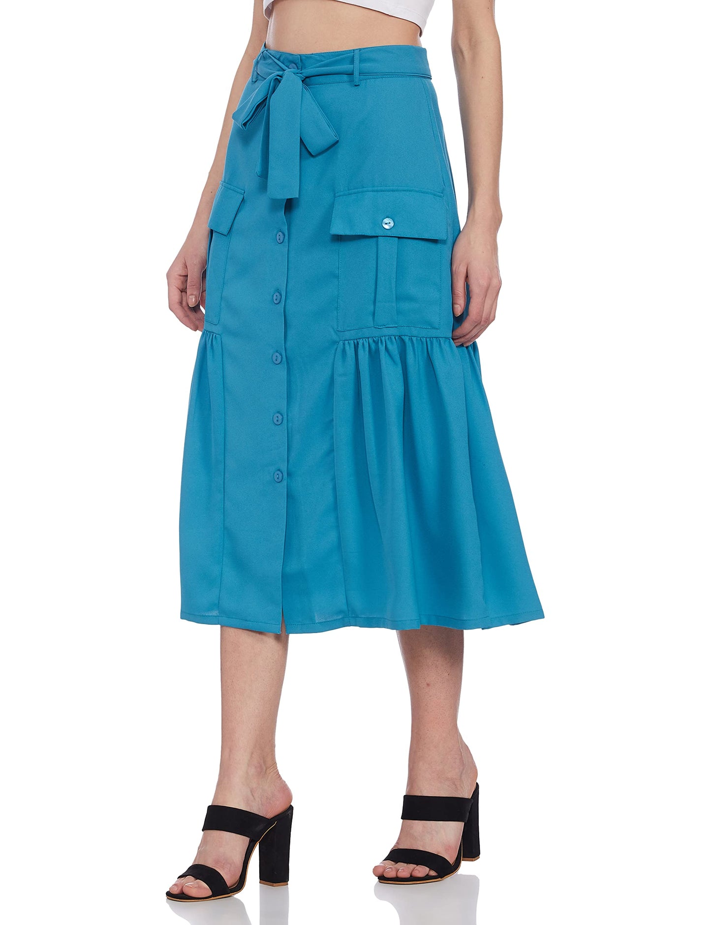 Marie Claire Polyester Western Skirt (Aqua)