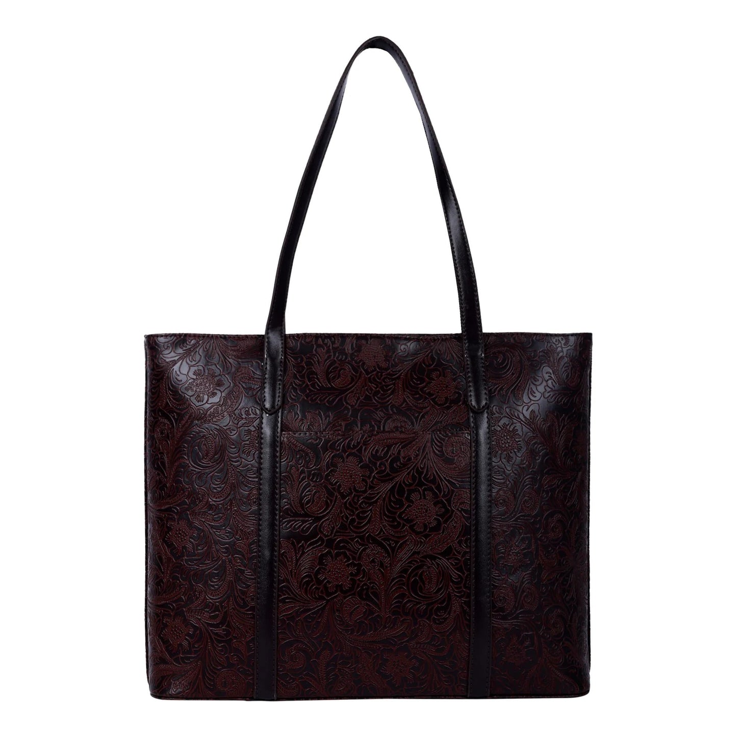 Lino Perros Womens Brown Floral Embossed Print Handbag