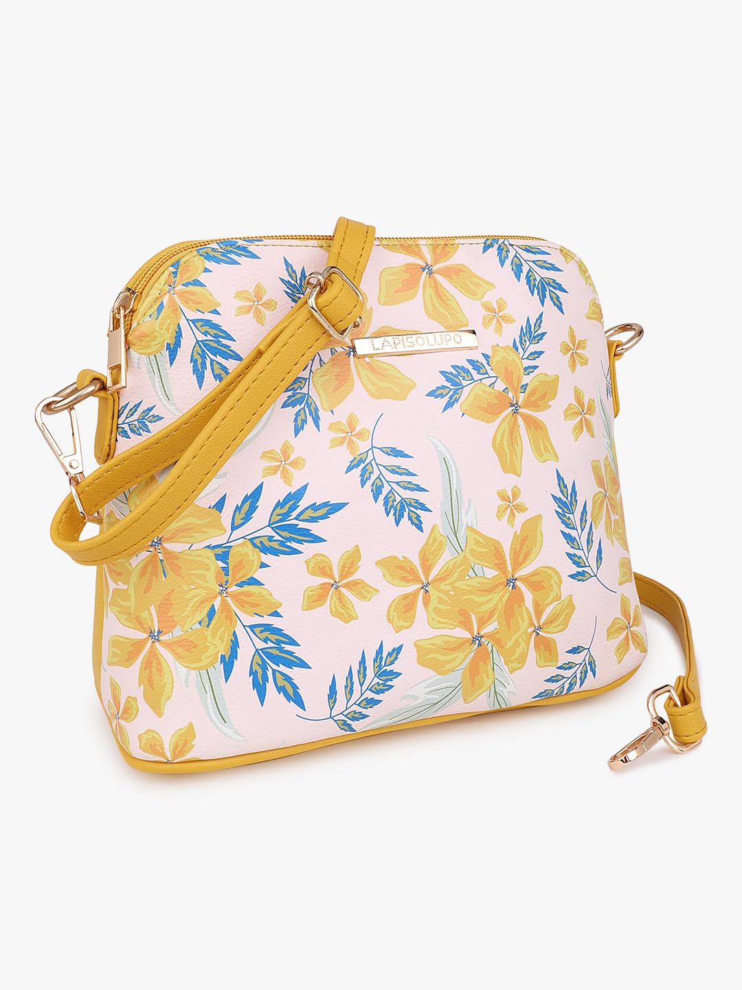 LAPIS O LUPO Women Flower Sling Bag (LLSL00105YL5 Yellow)