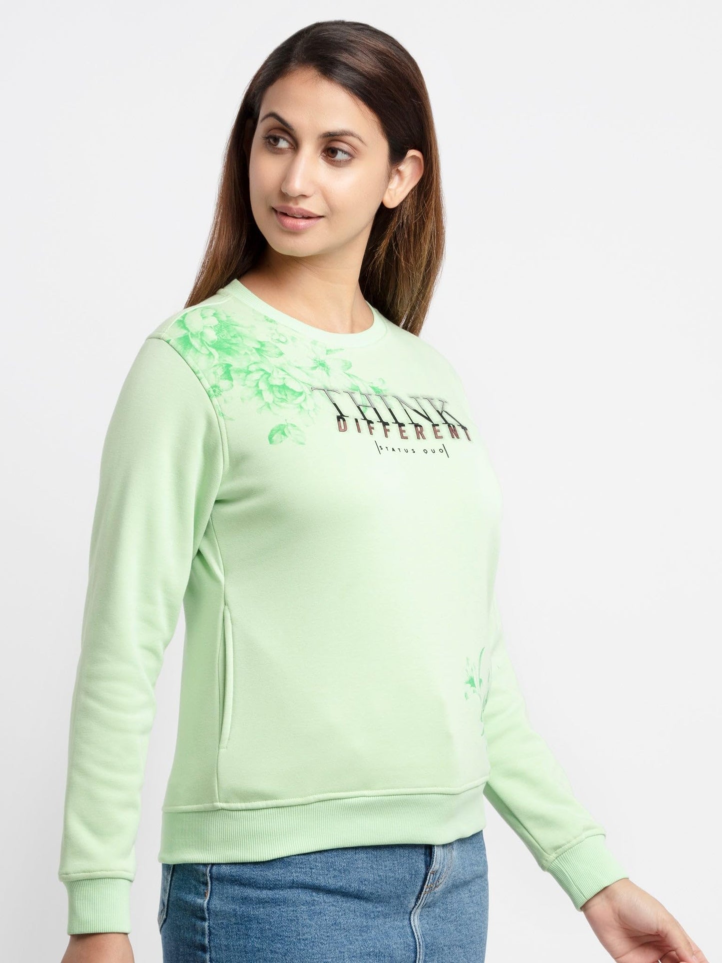 Women's Printed Round Neck Sweatshirt