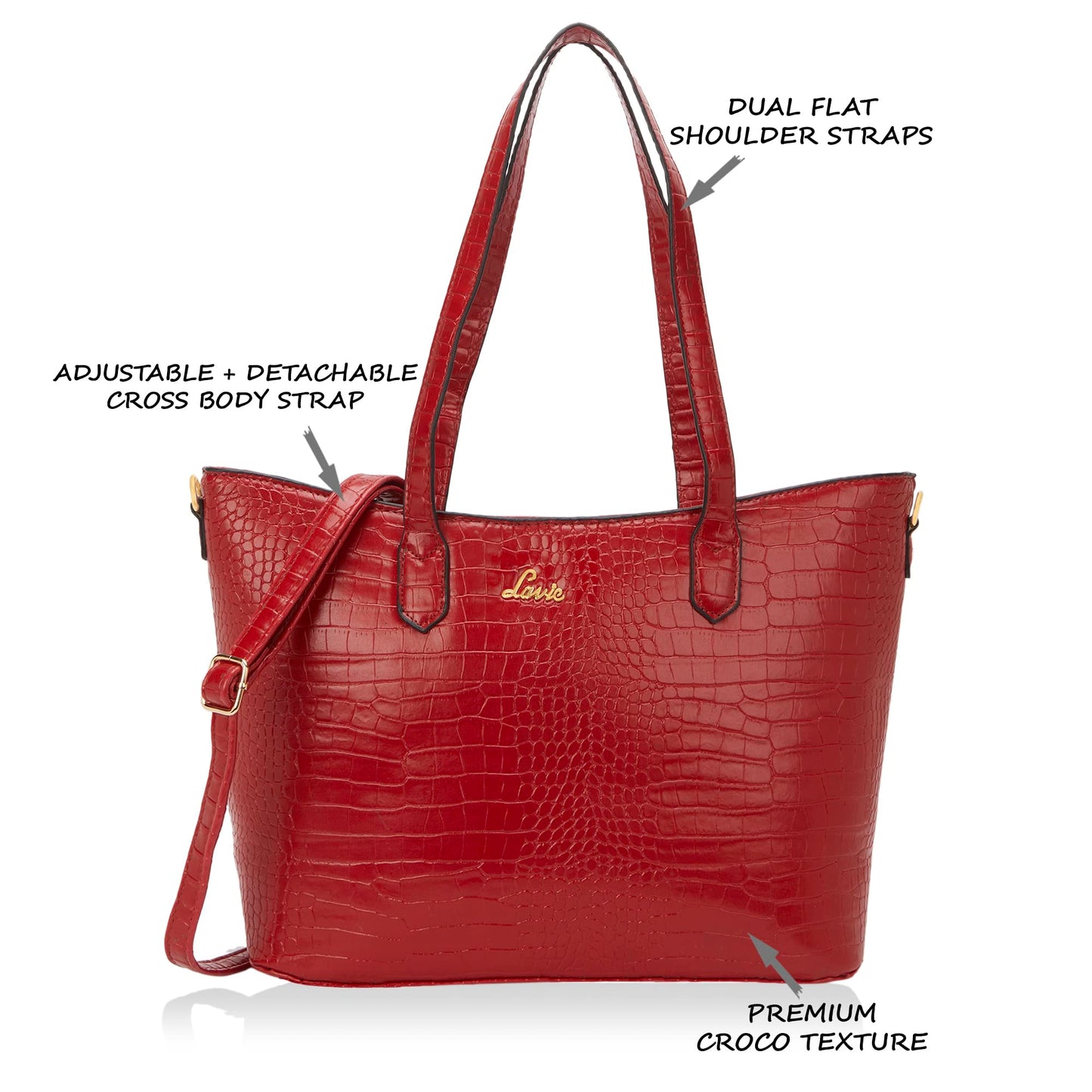 Lavie womens Hailon T Large Red Tote Bag