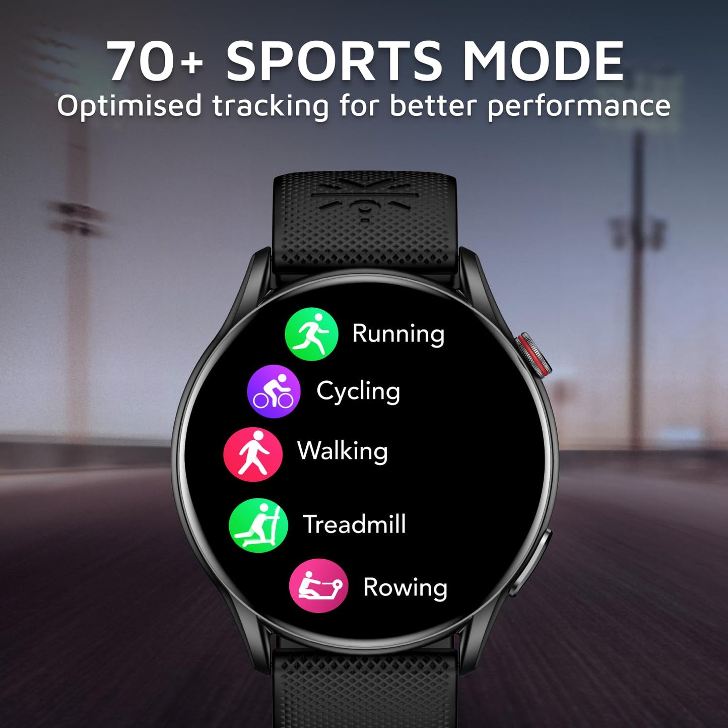 Cult.Sport Ace XR 1.43" Super Retina Amoled Display,466 * 466 Resolution, 850 NITS Peak Brightness, BT Calling, Health Tracking (Black Silicone Strap)