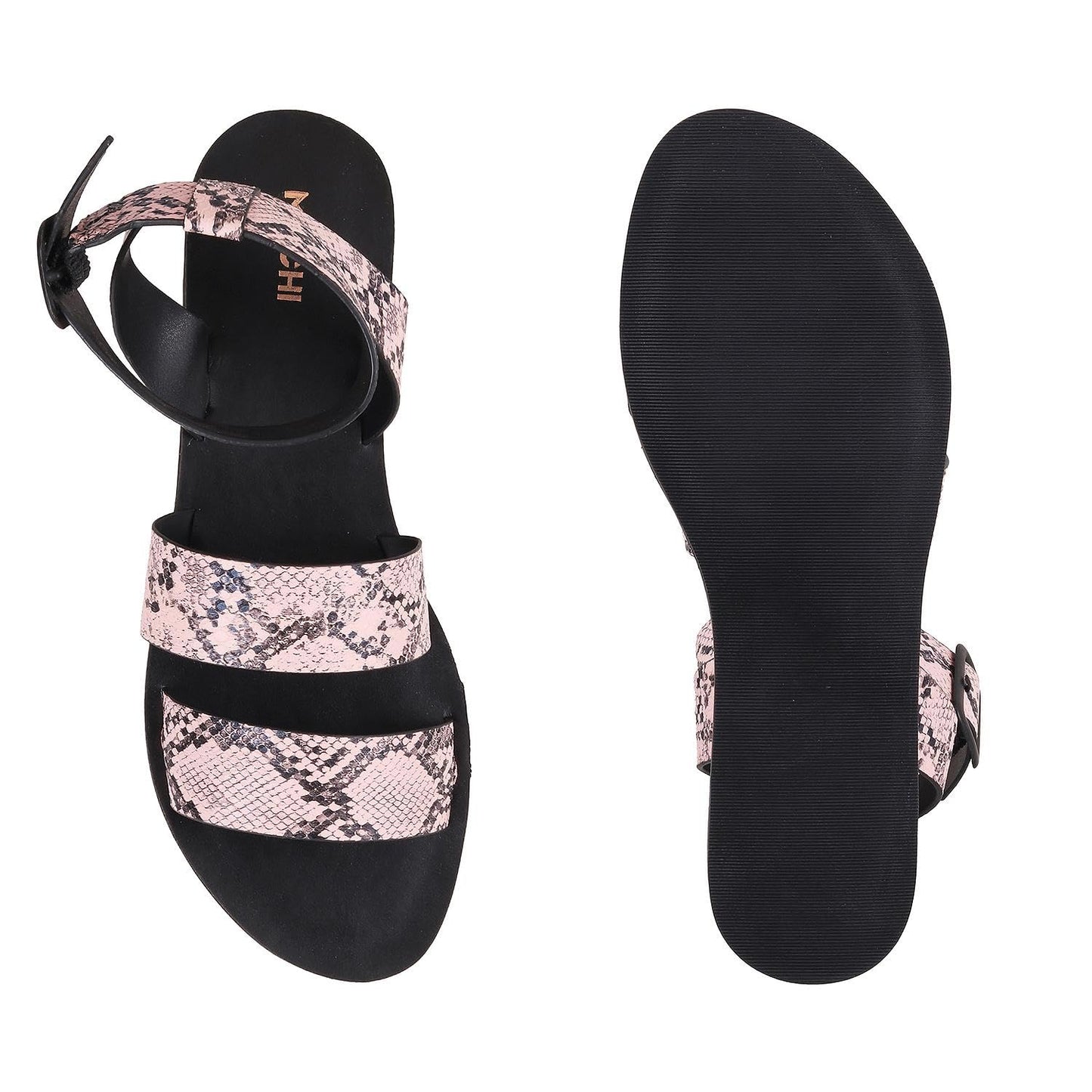 Mochi Women Pink Synthetic Leather Gladiator