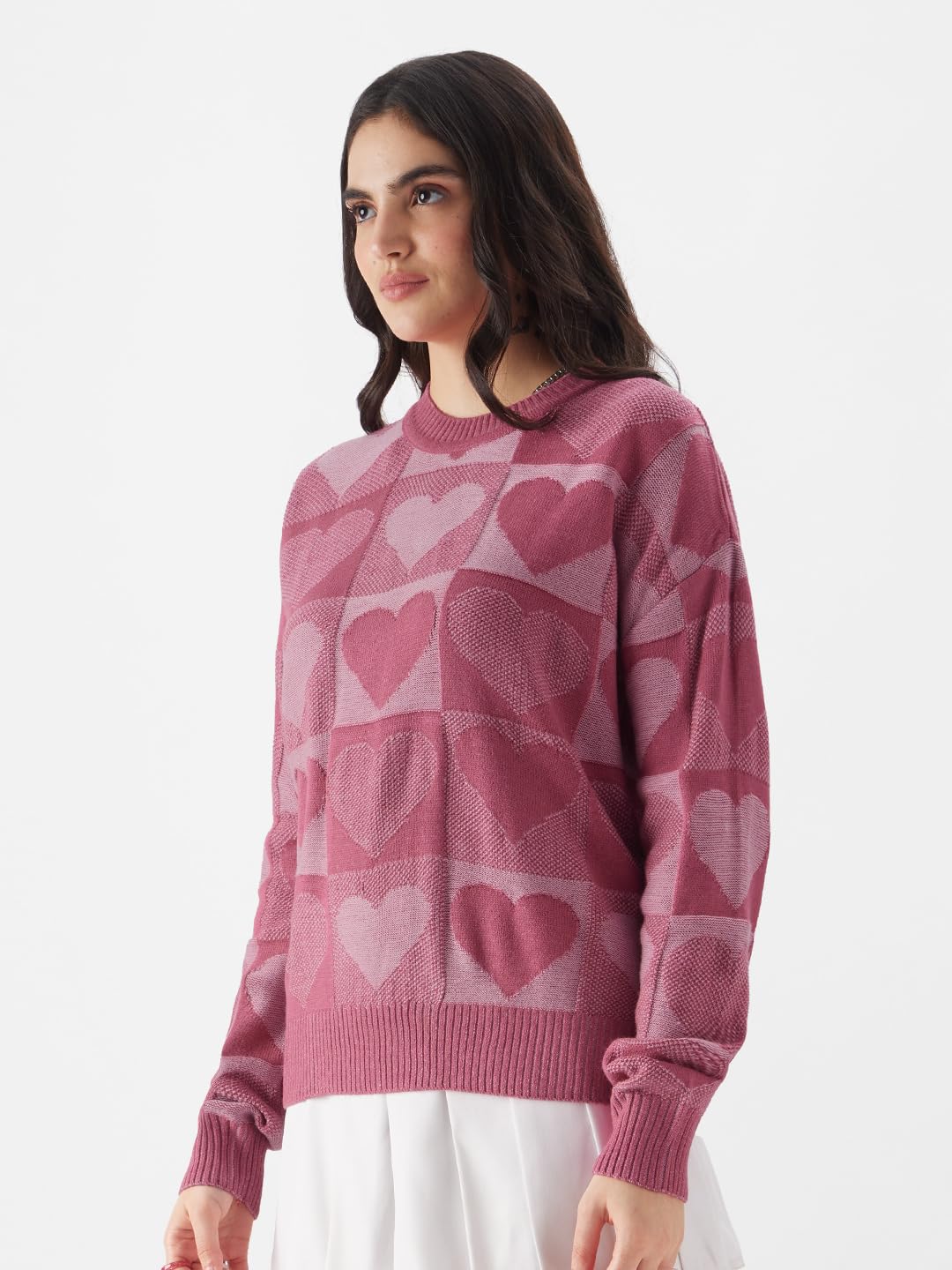 The Souled Store TSS Originals: Love Struck Women Knitted Sweaters Pink