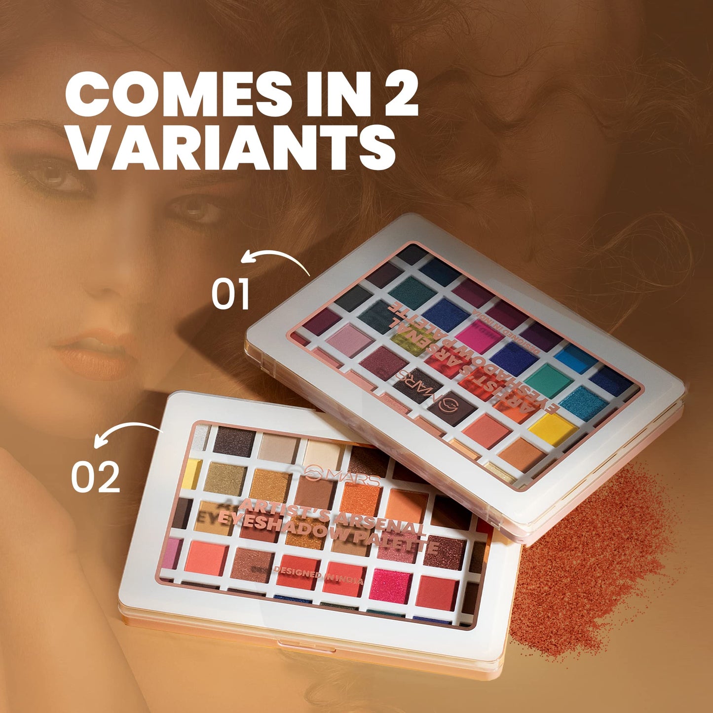 MARS Artist's Arsenal Eyeshadow Palette | Vibrant Colors with Rich Pigmentation | Blendable & Long Lasting (40g) (01-Multicolor)