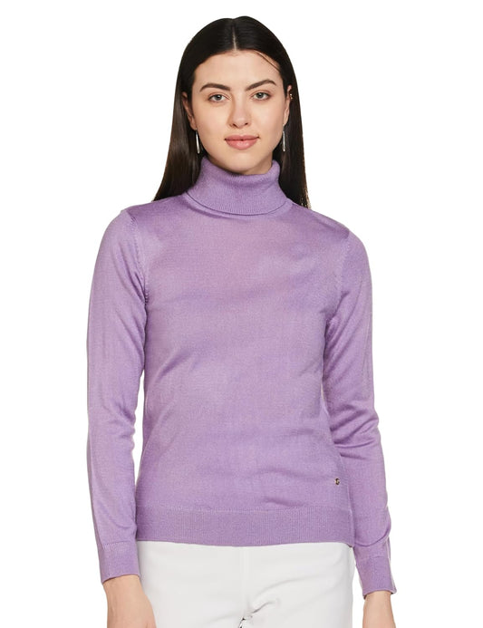 Van Heusen Women's Acrylic Modern Sweater (Lilac)