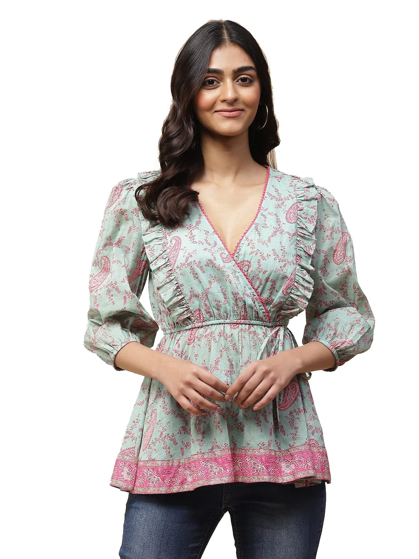 Aarke Ritu Kumar Mint Paisley Print Top