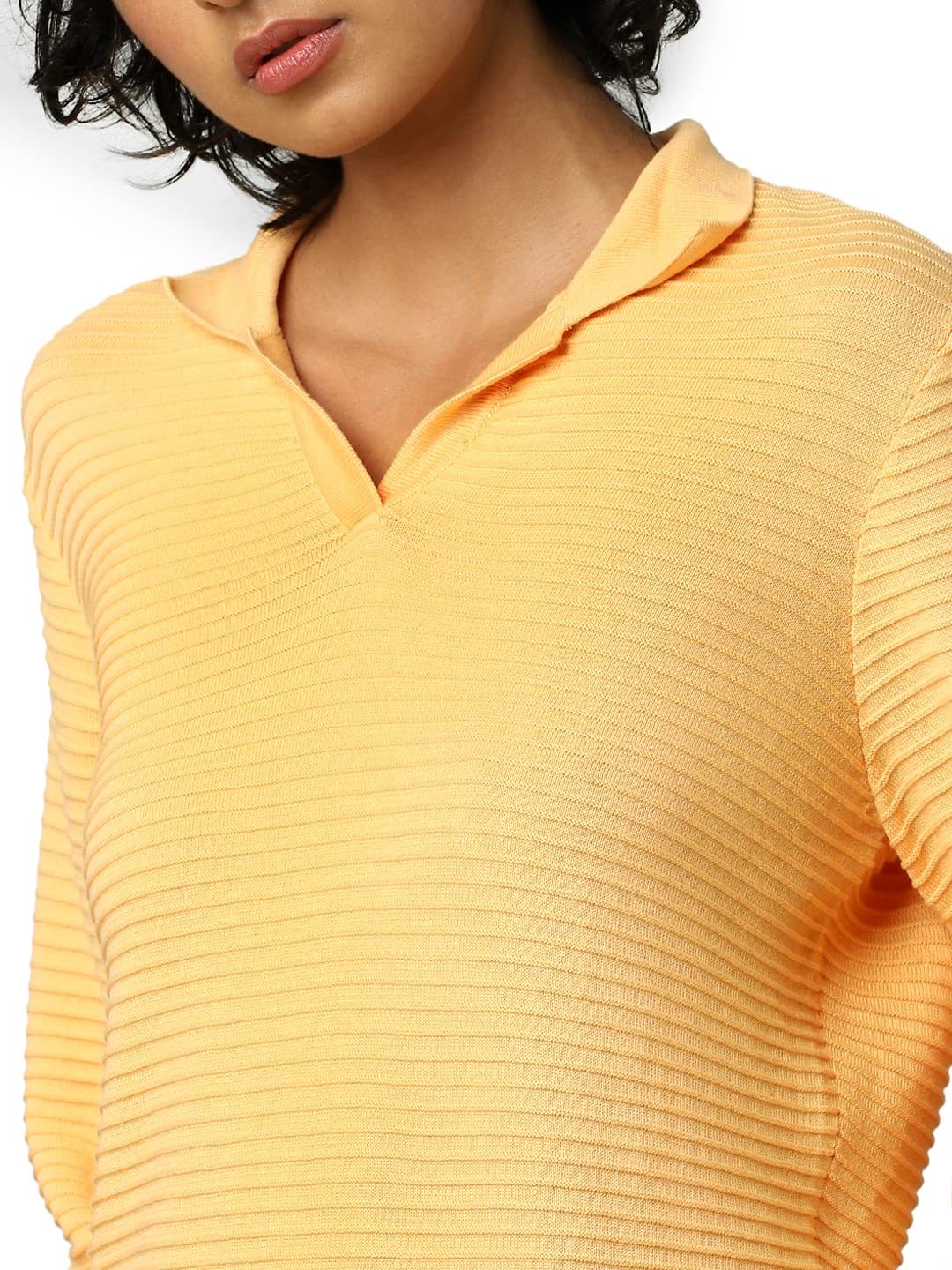 Only Women's Cotton Casual Sweater (Buff Orange)