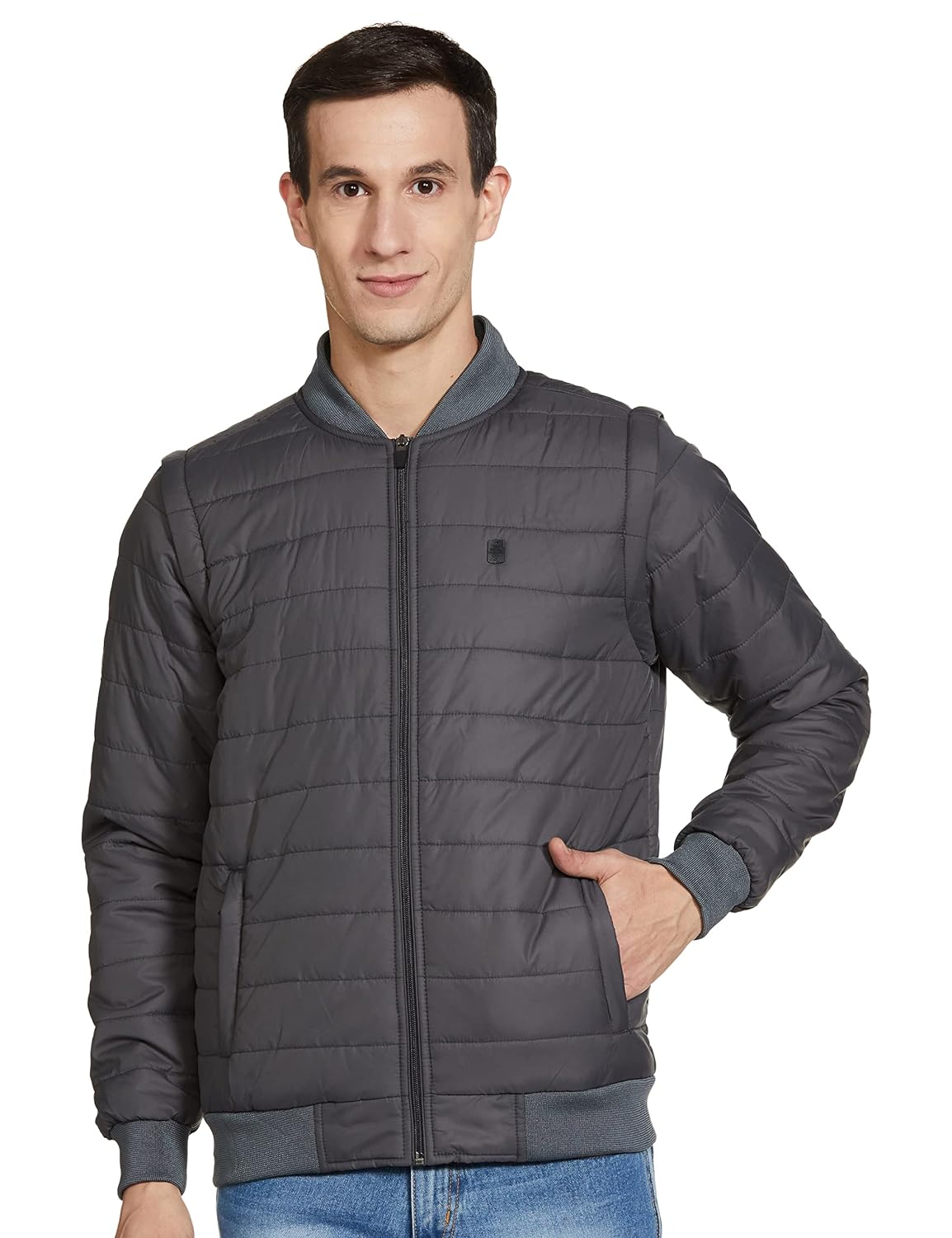 The Indian Garage Co Men's Regular Jacket (Grey)