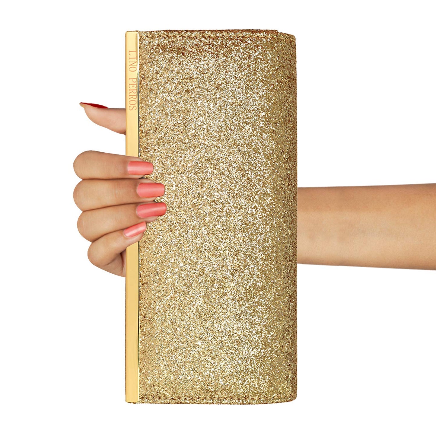 Lino Perros Golden Faux Leather Clutch