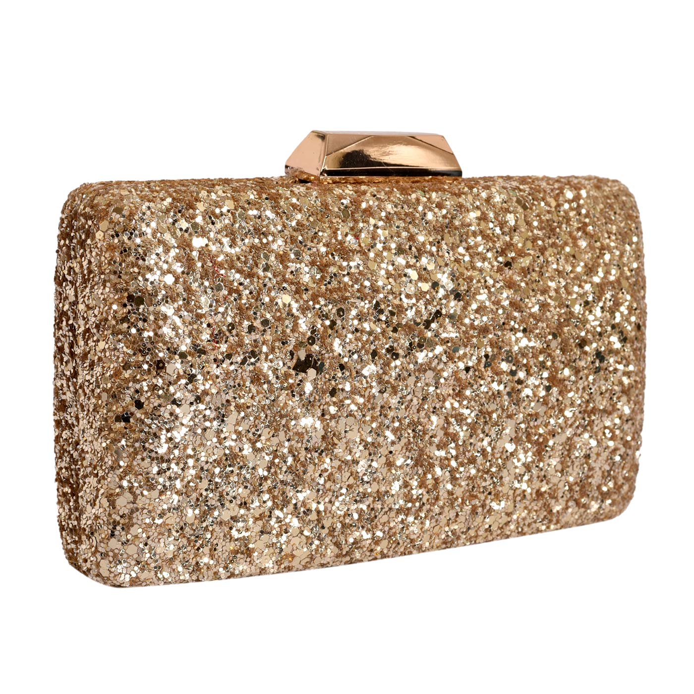 Lino Perros Golden Faux Leather Clutch (Gold)