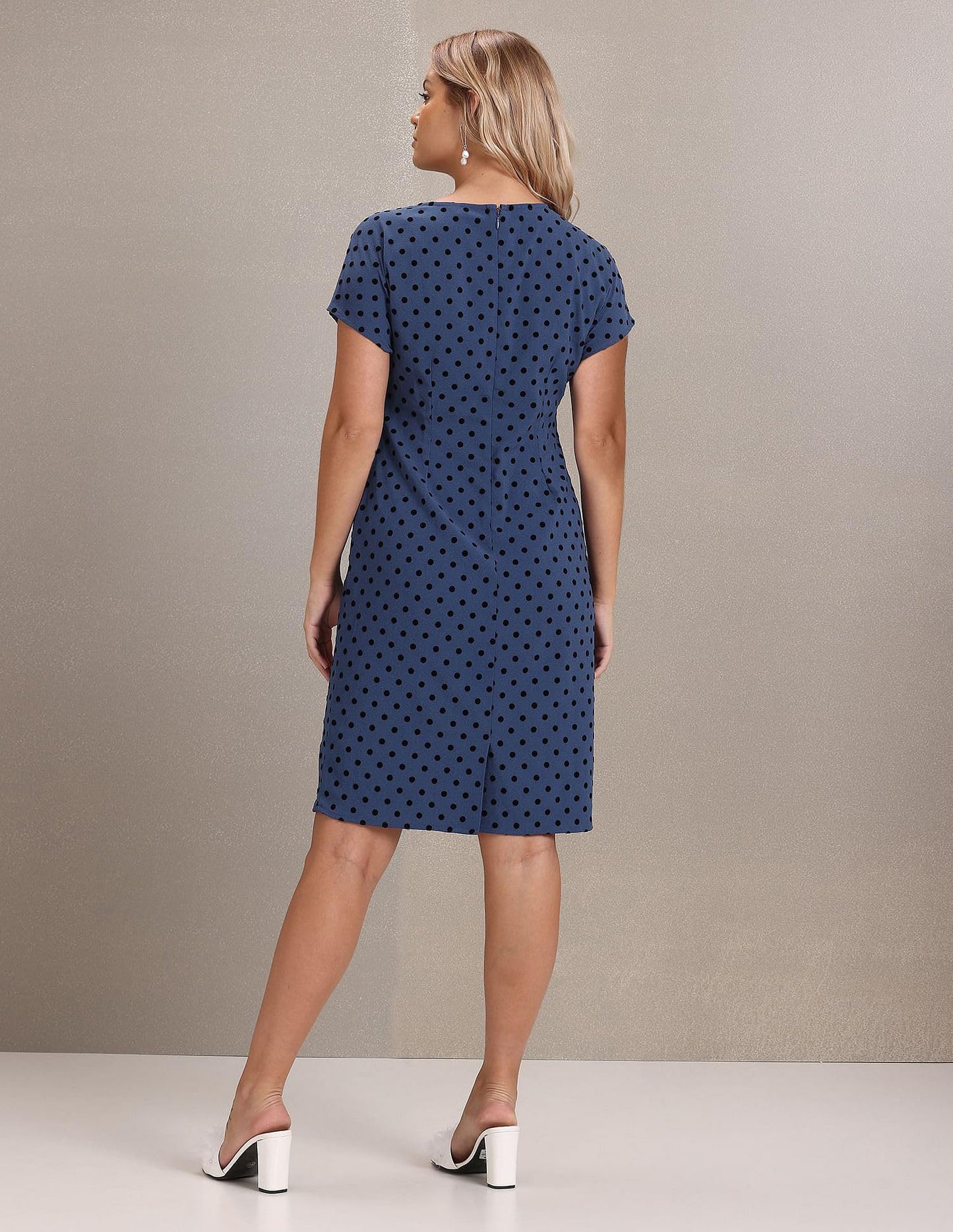 U.S. POLO ASSN. Women's Cotton Blend Sheath Knee-Length Dress (Navy)