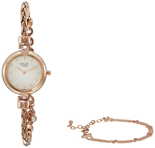 Titan Analog Rose Gold Dial Women's Watch