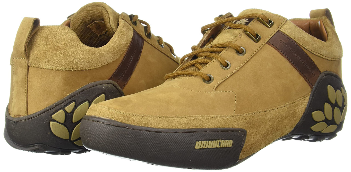 Woodland Men's Camel Leather Sneaker