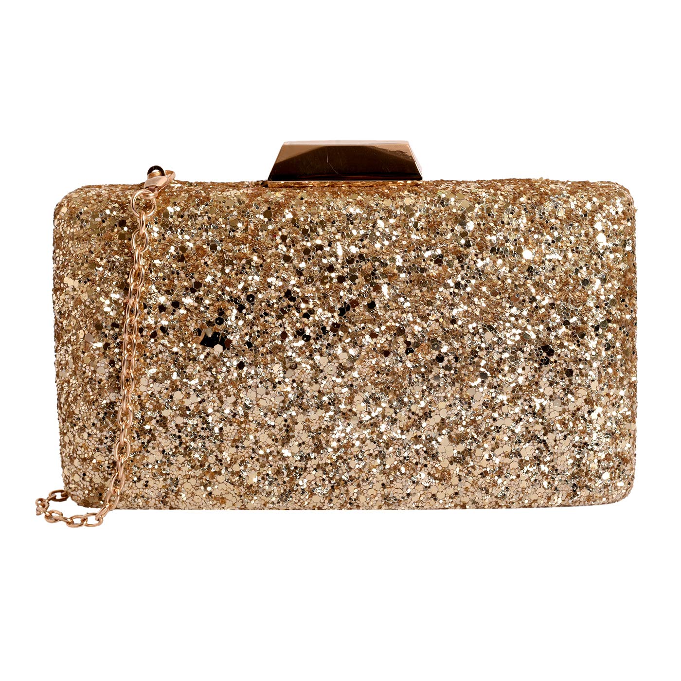 Lino Perros Golden Faux Leather Clutch (Gold)