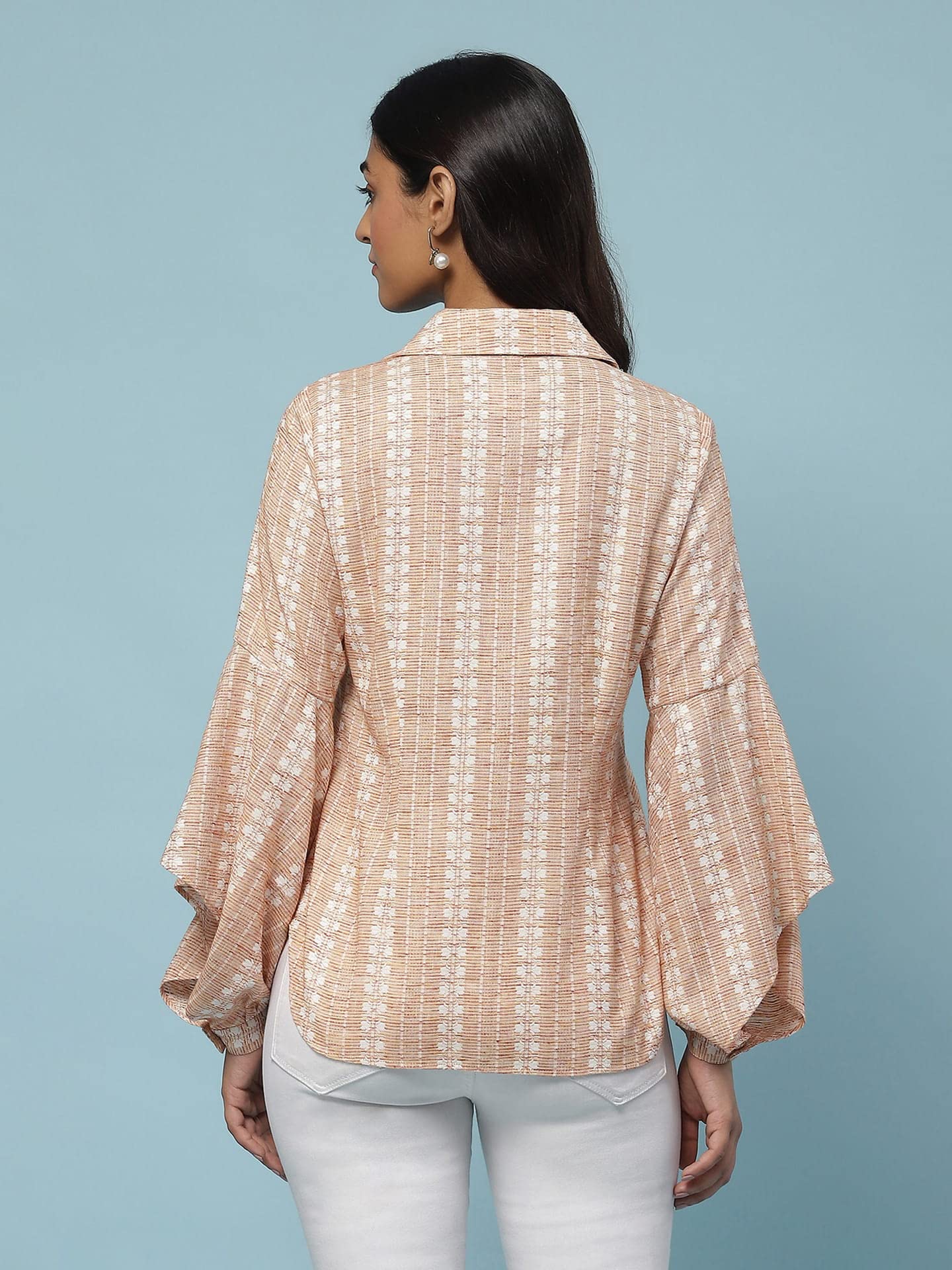 Aarke Ritu Kumar Peach Yarn Dyed Shirt