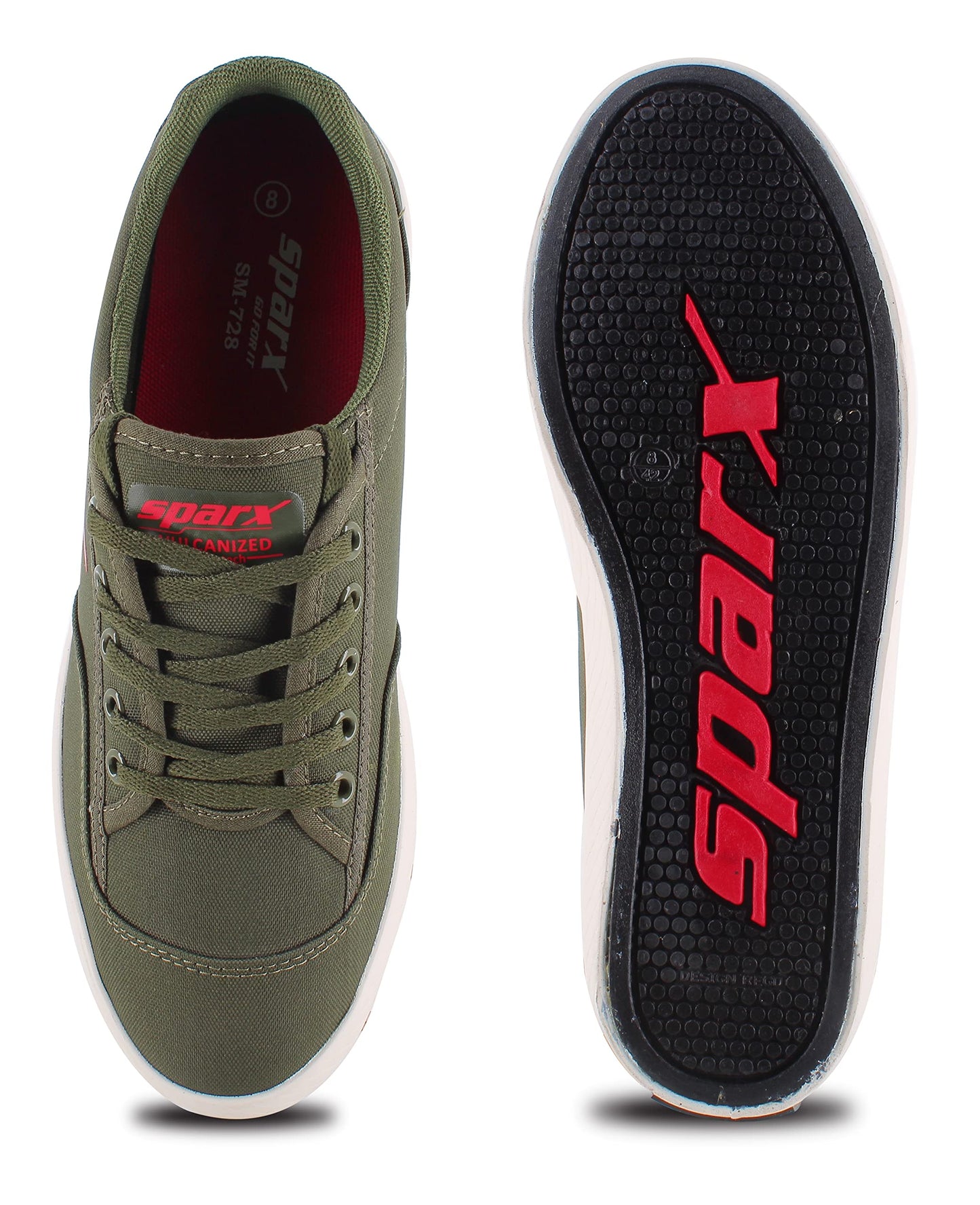 Sparx Men  Olive Green Red Casual Shoes