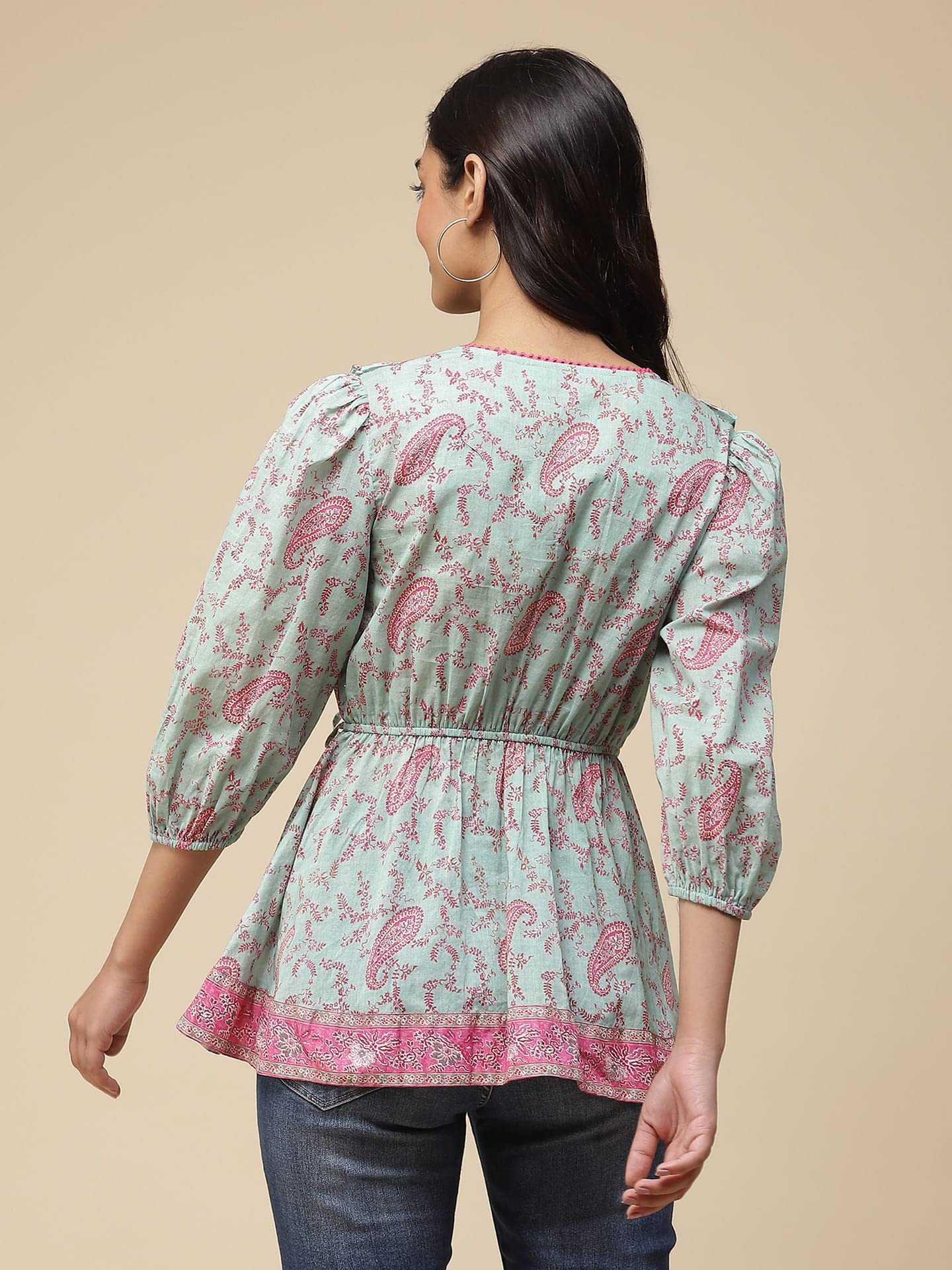 Aarke Ritu Kumar Mint Paisley Print Top