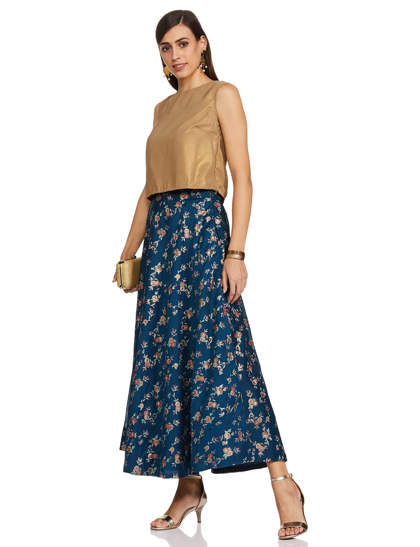 Global Desi Polyester A-Line Skirt