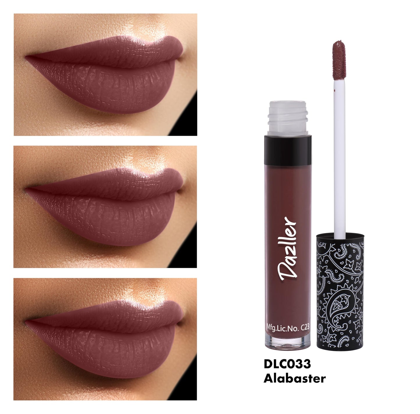 Dazller All Day Lipcolour,5g, DLC033-Alabaster, Ultra intense matte,Smudge-proof, Non-transfer,Lightweight,up to 8-hr Stay