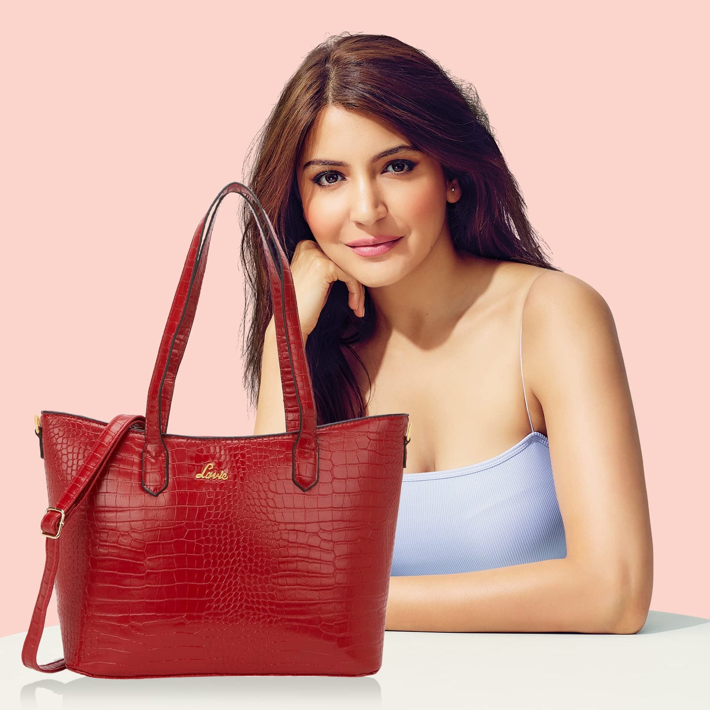 Lavie womens Hailon T Large Red Tote Bag