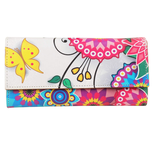 ShopMantra Wallet for Women's | Women's Wallet | Clutch | Vegan Leather | Holds Upto 11 Cards 1 ID Slot | 2 Notes and 1 Coin Compartment | Magnetic Closure | Multicolor