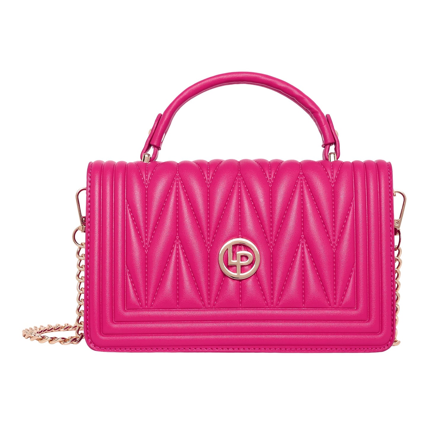 Lino Perros Women Fuschia Quilted Flap handbag (Fuschia)