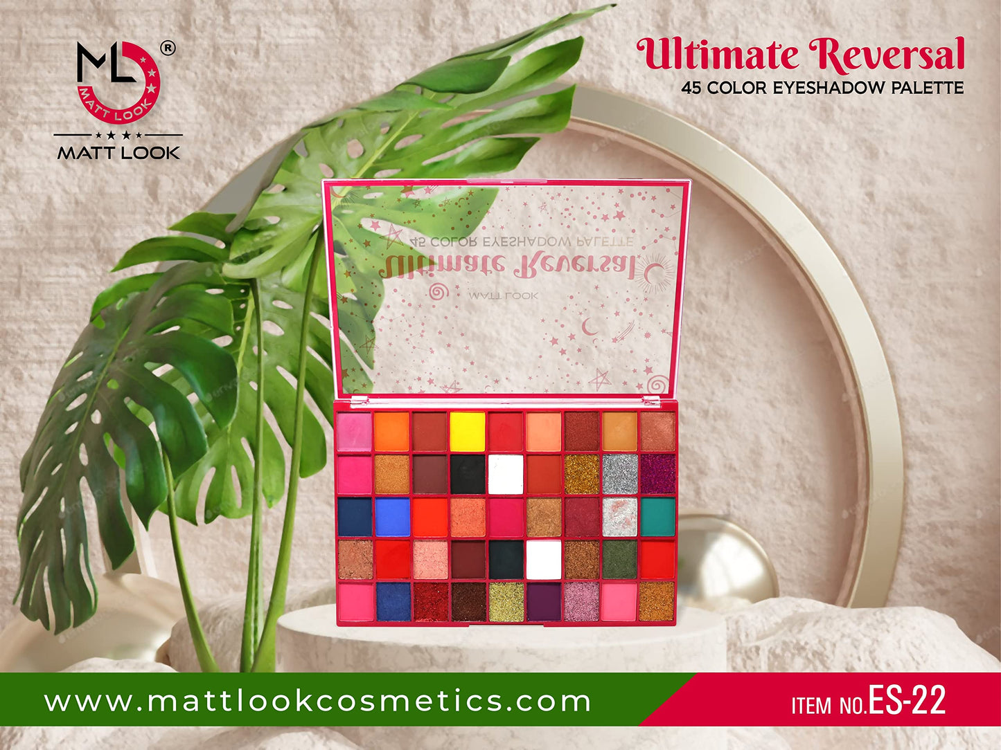 Mattlook Ultimate Reversal 45 Color Eyeshadow Palette, Multicolor-01 (65gm)