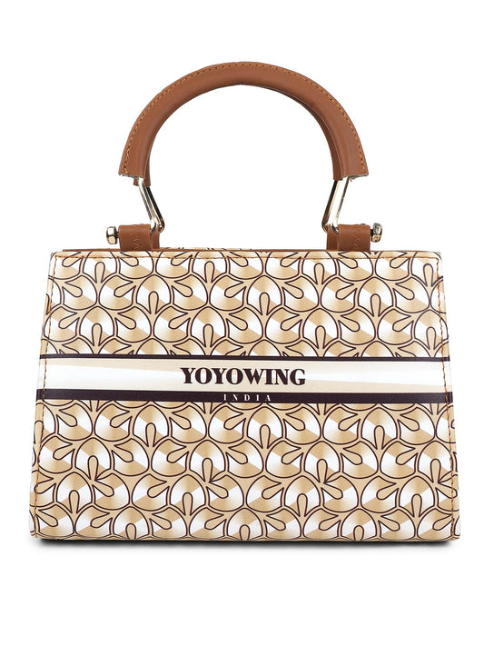 YOYOWING Cherry Brown Sling bag for women PU Synthetic Leather Cross body Ladies sling purse travel Geometric Pattern