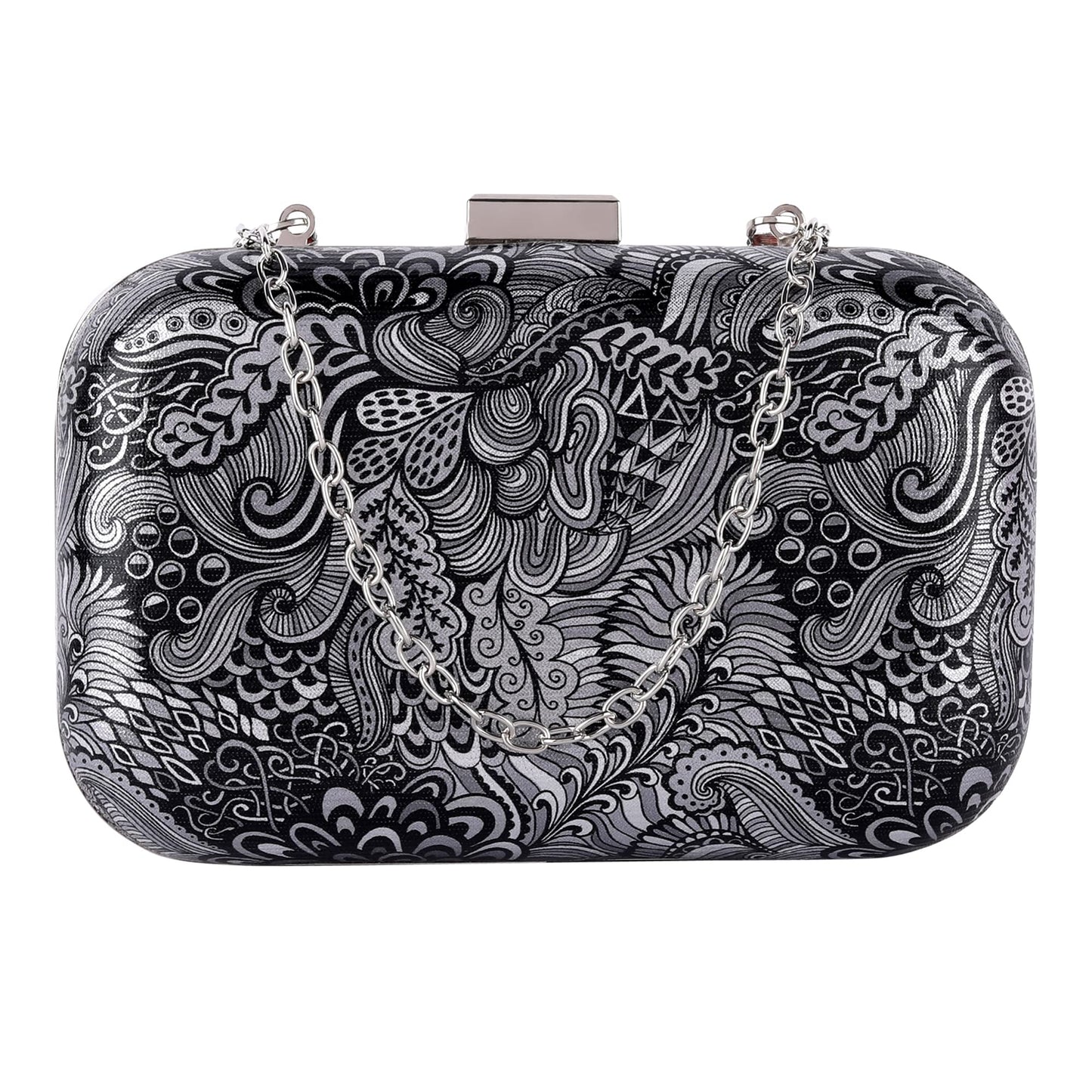 Lino Perros Black Printed Clutch