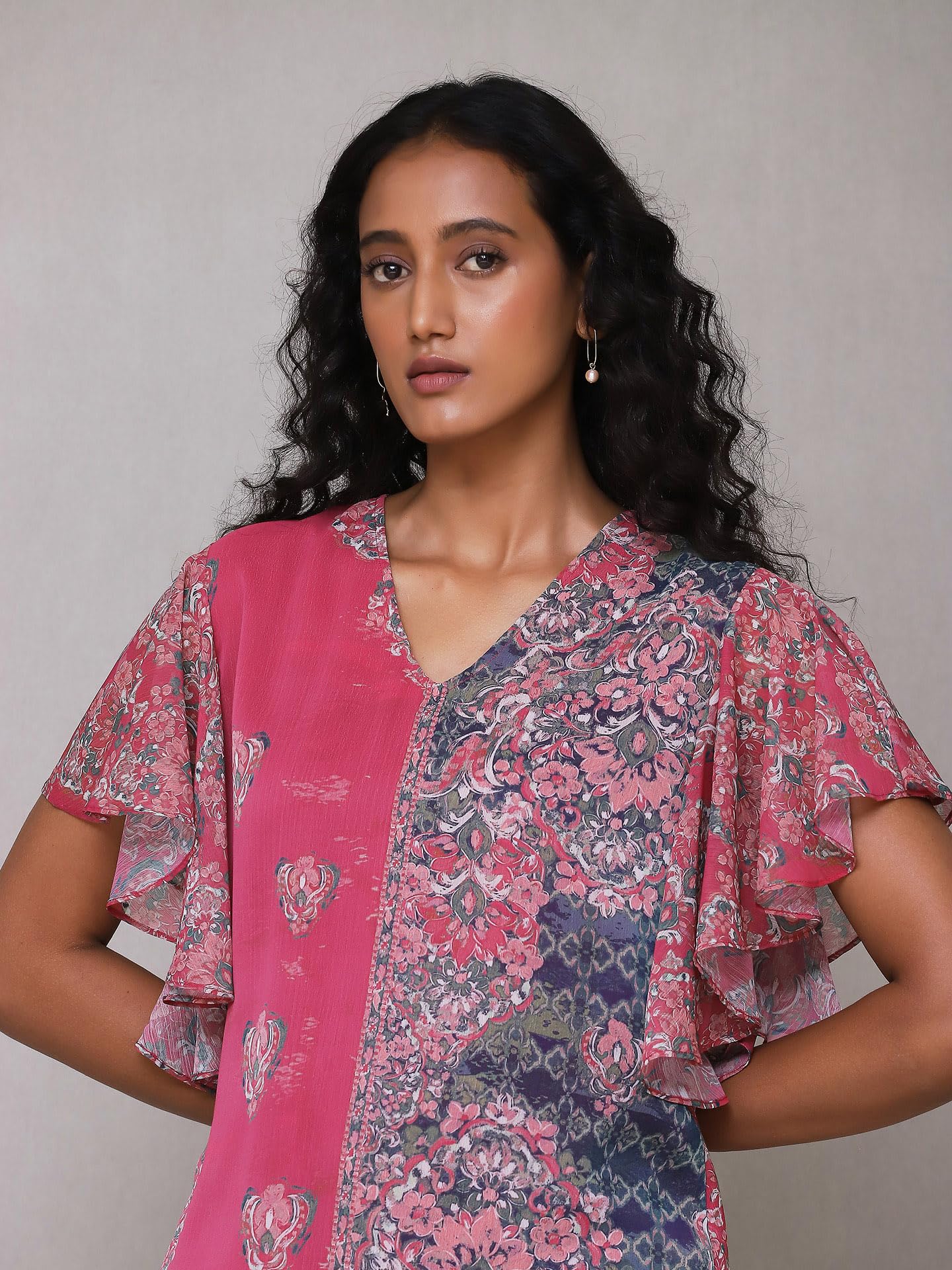 Aarke Ritu Kumar Pink Floral Print Top