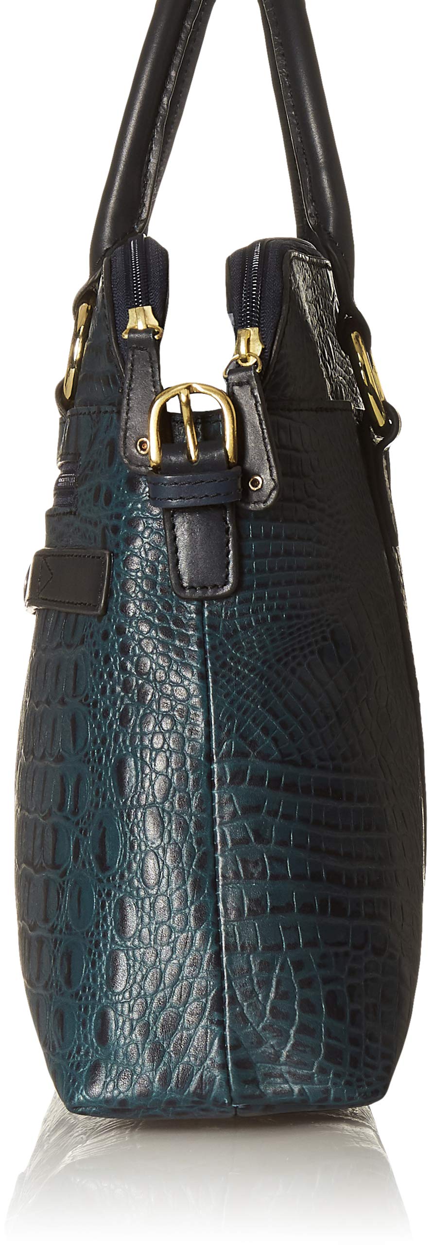 Hidesign Women's Handbag (Baby Croco Shiny MN Blue)