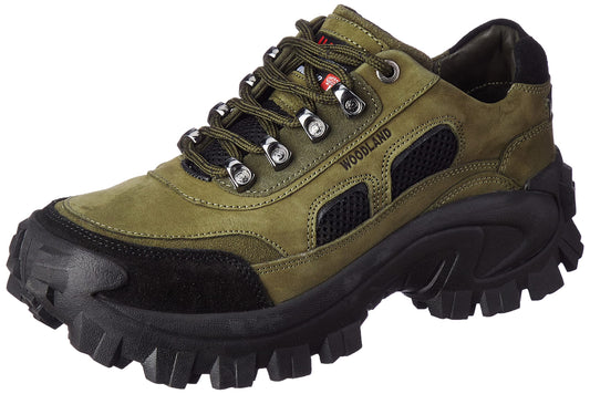 Woodland Men's Olive Green Leather Casual Shoe-10 UK (44 EU) (OGC 2995118NW)
