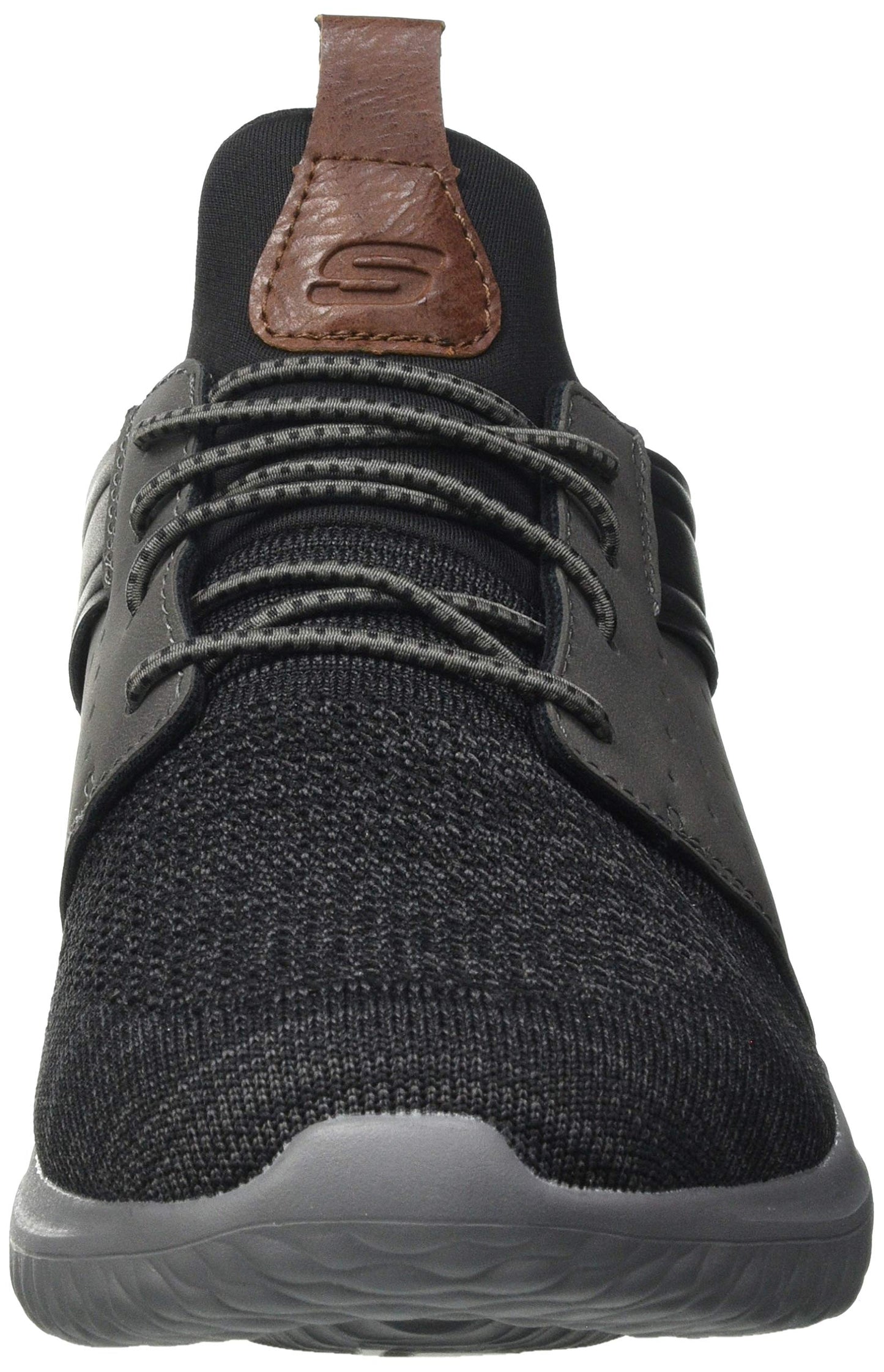 Skechers Men's Delson 3.0 Cicada Sneaker, Black/Grey, 9