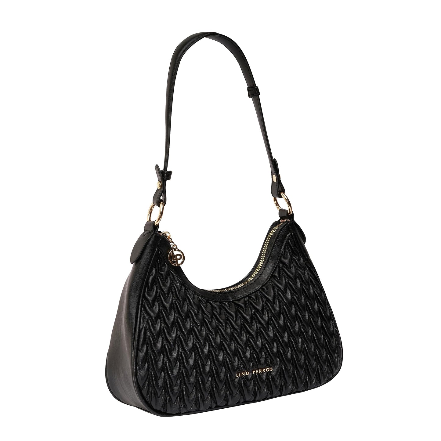 Lino Perros Black Quilted Shoulder Bag