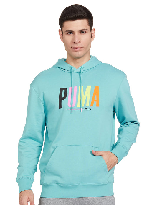 Puma Men's Cotton Hooded Neck Sweatshirt (Porcelain)