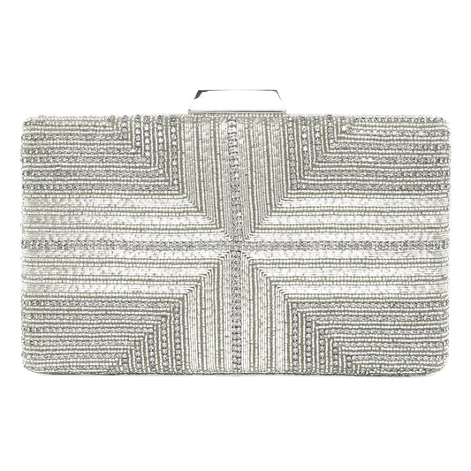 Peora Silver Clutch Purses for Women Handmade Evening Sling Handbag Stylish Bridal Fashion Clutch Bag for Girls