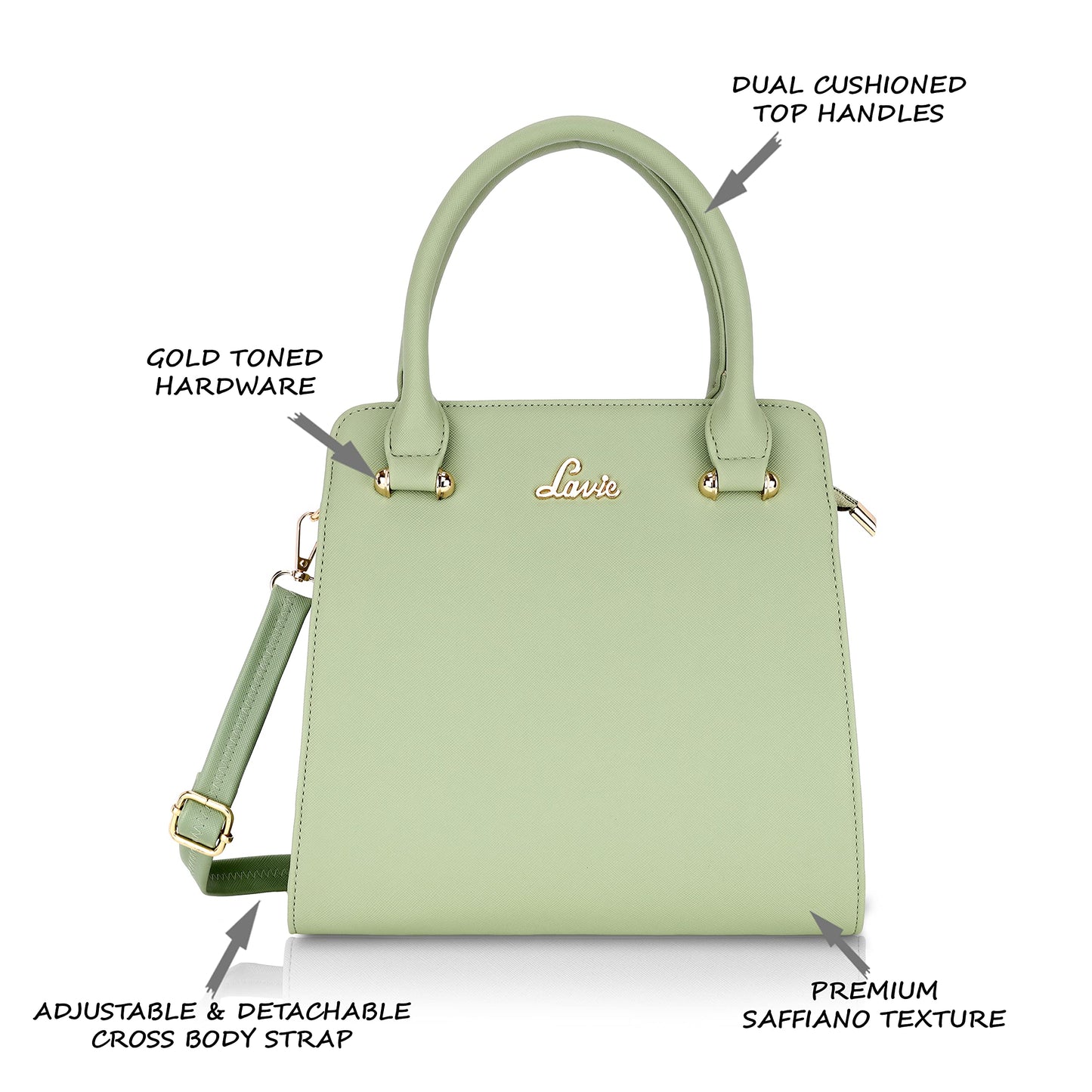 Lavie Women's Ushawu Satchel Bag Mint Ladies Purse Handbag