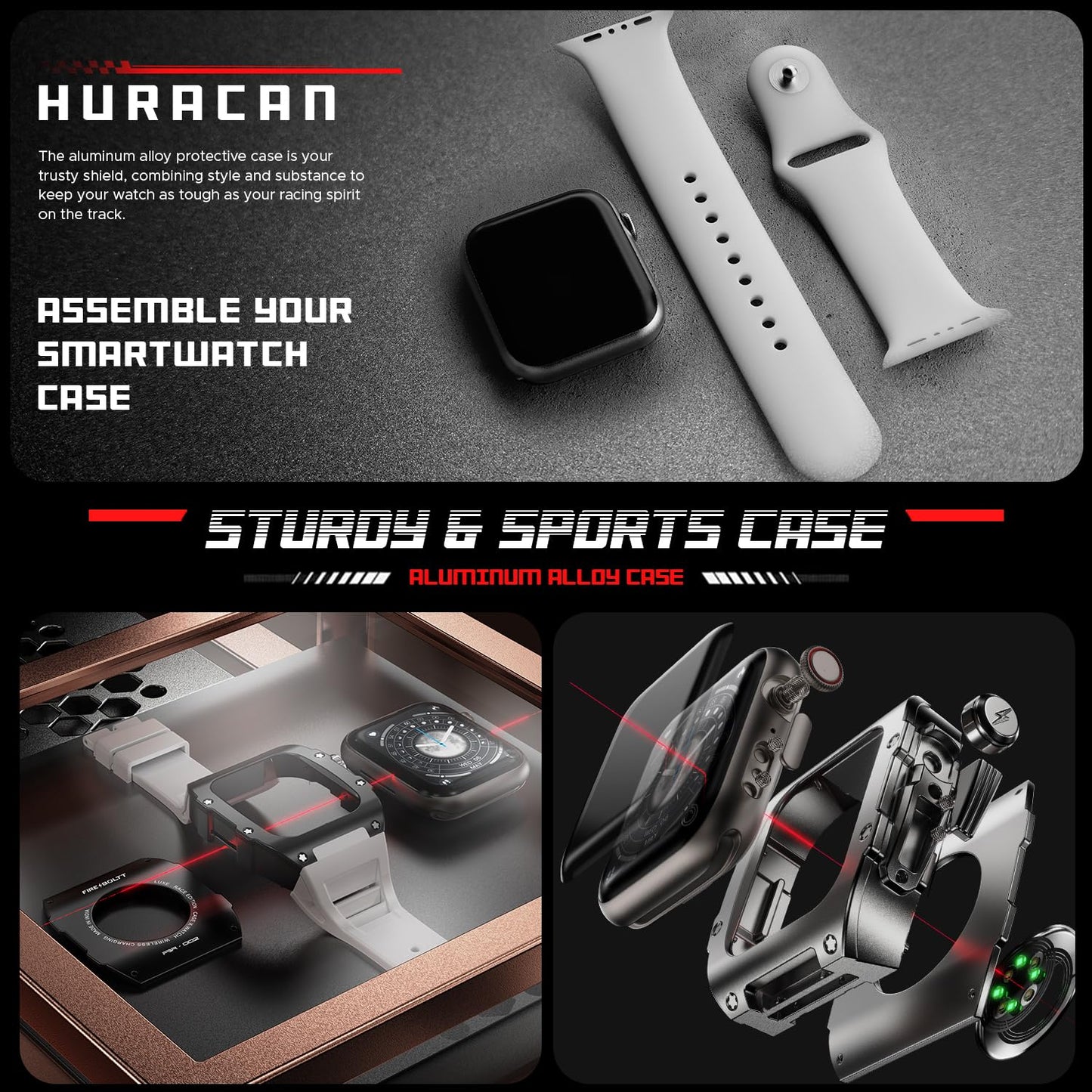 Fire-Boltt Huracan 1.95" Full IPS Touch Screen with a high Resolution 320 * 385 Pixel, 360 Health Monitoring, Wireless Charging Rugged Casing with Always On Display