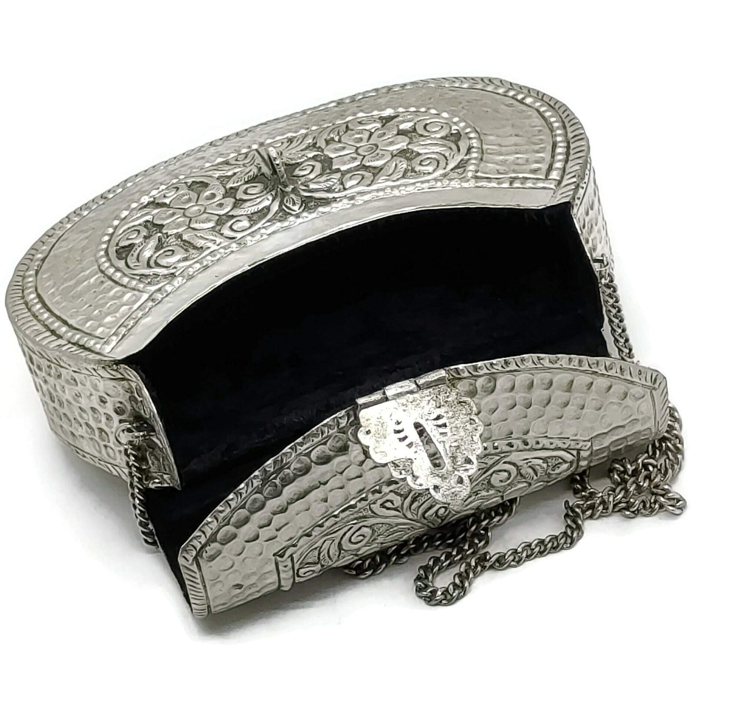 Trend Overseas Handmade Bridal Women's Antique Brass Purse Ethnic Metal Clutch Gift (Silver)