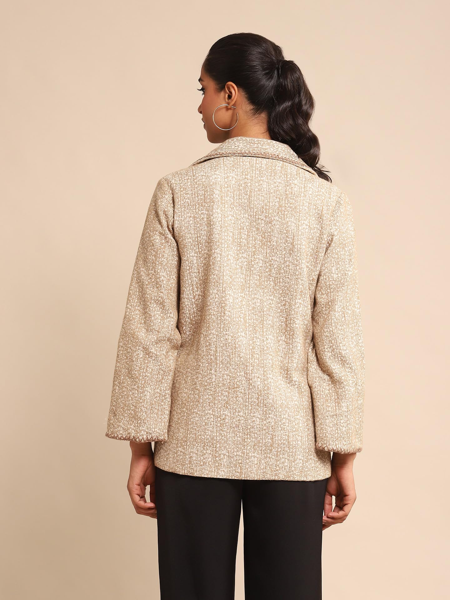 Ritu Kumar Beige Cotton Jacquard Jacket