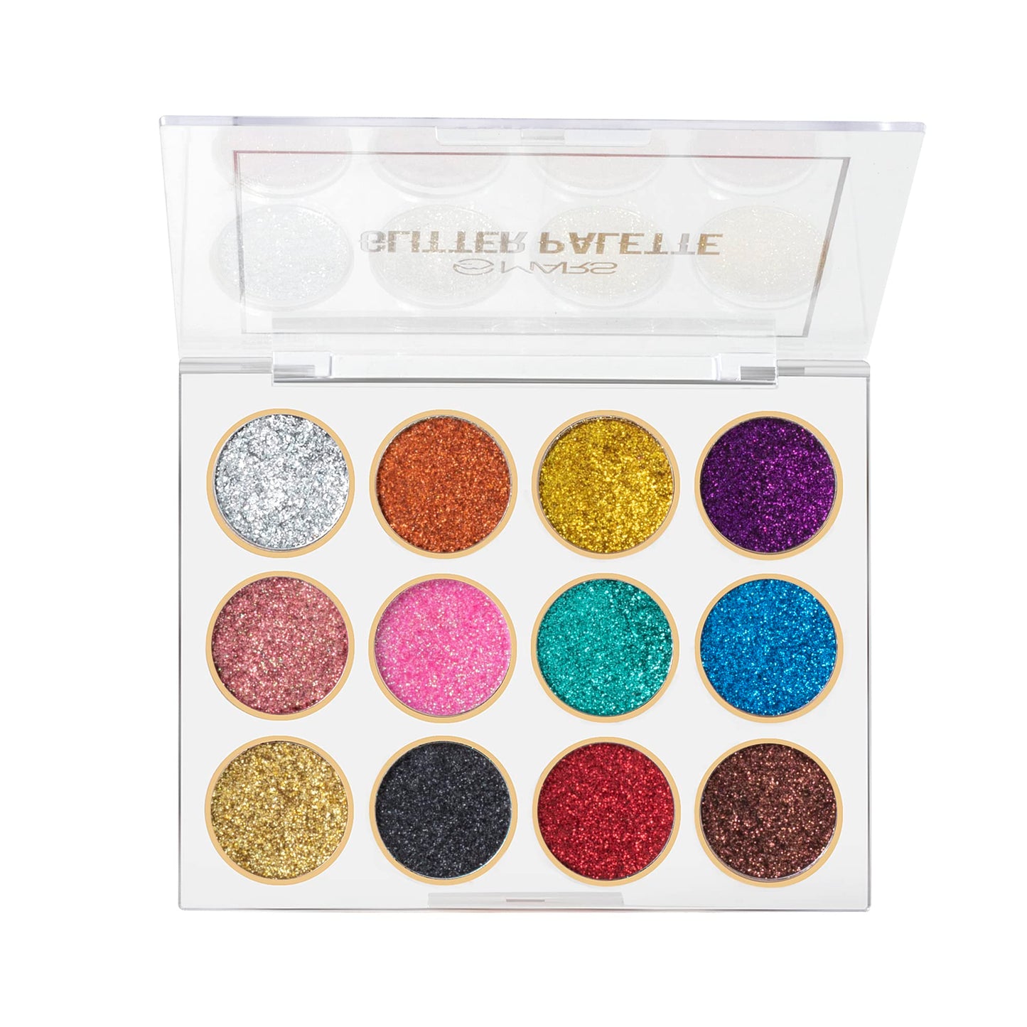 MARS 12 Shade Ultra Pigmented Glitter High Shine Eyeshadow Palette 12 g (Shade-01) | Long wearing and Easily Blendable Eye makeup Palette