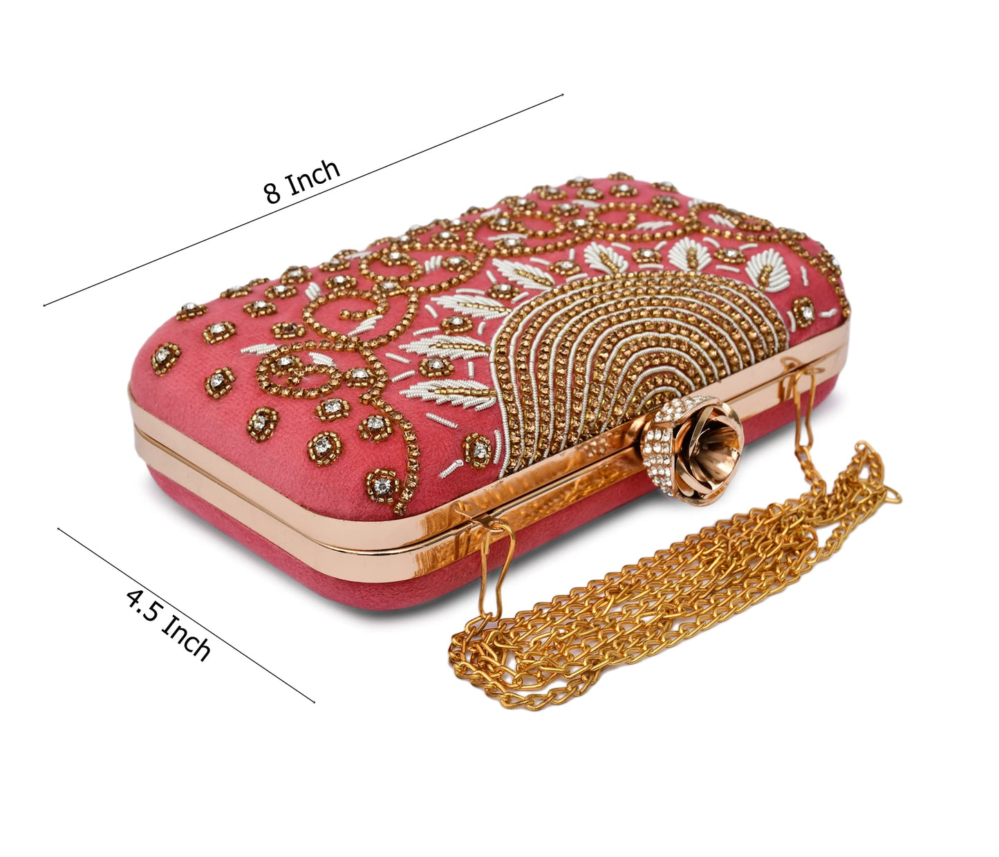 For The Beautiful You Baby pink Rose Neck Women's Clutch