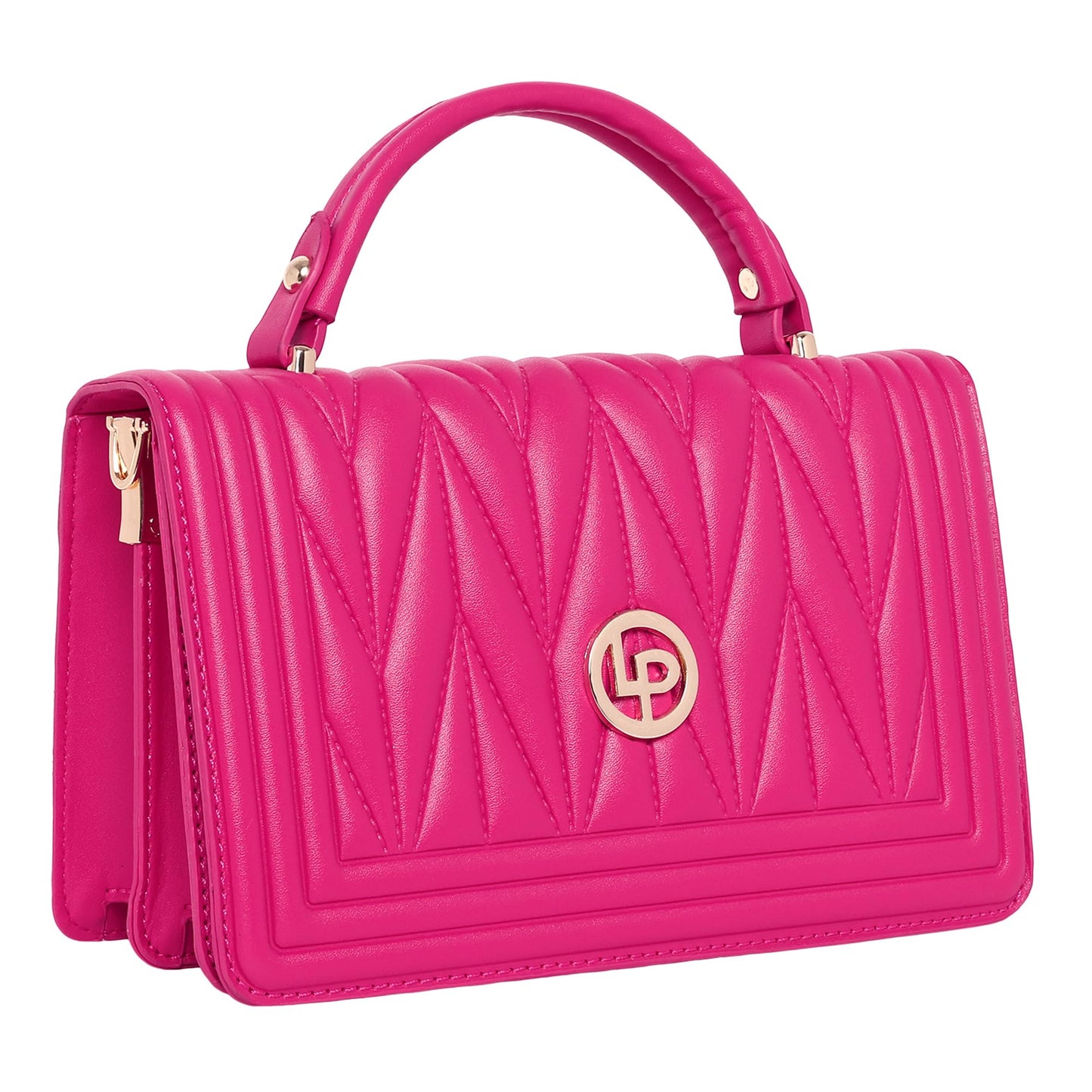 Lino Perros Women Fuschia Quilted Flap handbag (Fuschia)