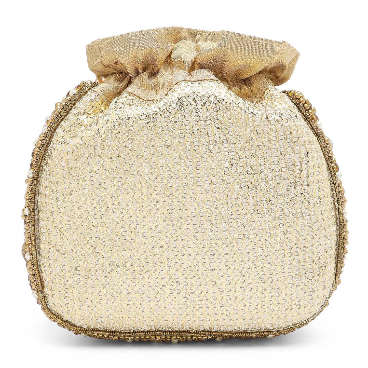 Peora White Potli Bags for Women Evening Bag Clutch Ethnic Bride Purse with Drawstring