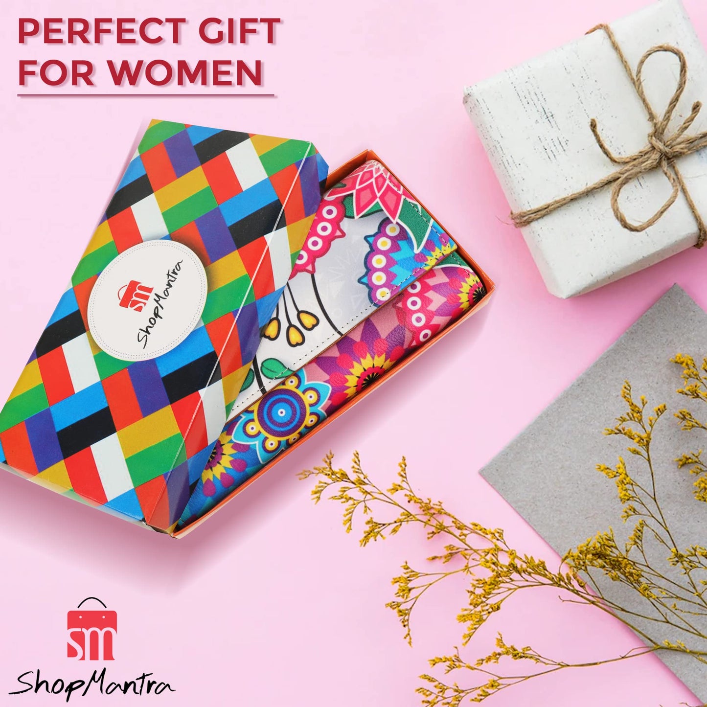 ShopMantra Wallet for Women's | Women's Wallet | Clutch | Vegan Leather | Holds Upto 11 Cards 1 ID Slot | 2 Notes and 1 Coin Compartment | Magnetic Closure | Multicolor